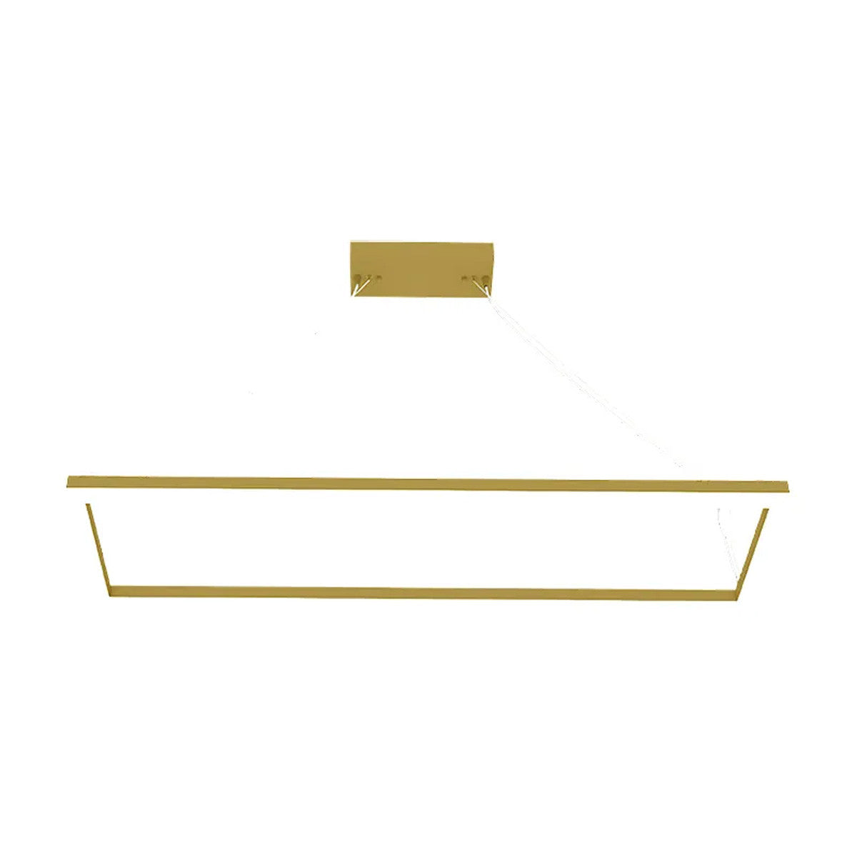 Suspended Frame LED Pendant - 4x1 Foot - Multi Watt Selectable 40/50/60 Watts - Color Temperature Selectable 30/35/40K - 120-277V - Gold Finish
