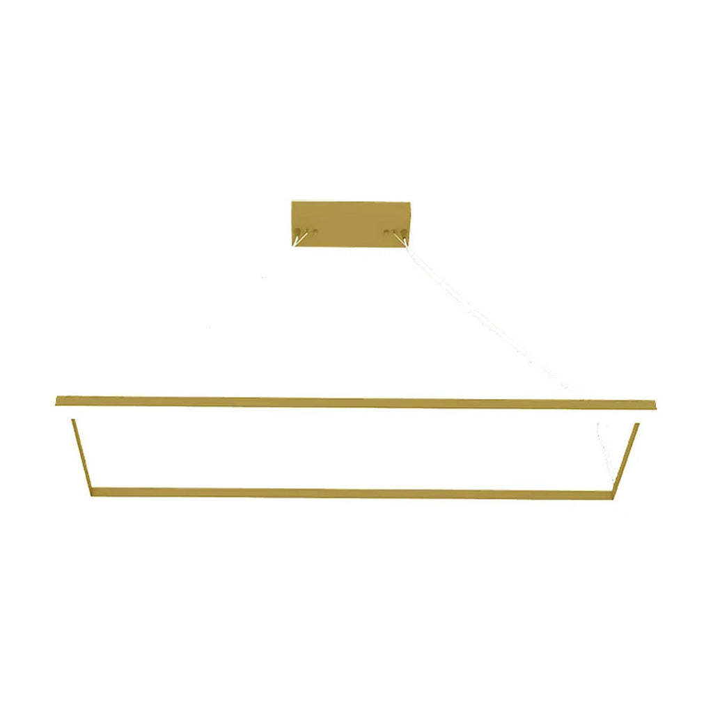 Suspended Frame LED Pendant - 4x1 Foot - Multi Watt Selectable 40/50/60 Watts - Color Temperature Selectable 30/35/40K - 120-277V - Gold Finish