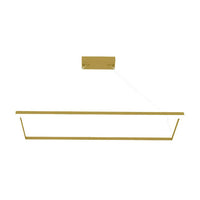 Suspended Frame LED Pendant - 4x1 Foot - Multi Watt Selectable 40/50/60 Watts - Color Temperature Selectable 30/35/40K - 120-277V - Gold Finish