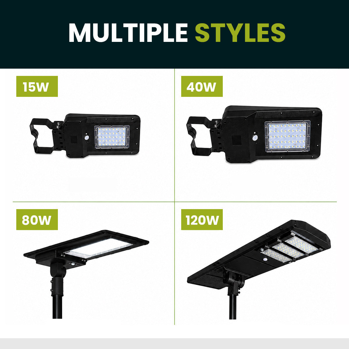 LED Dusk to Dawn Outdoor Solar Lights - Post or Wall Mounted - Choose from Multiple Wattages