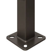 25 Foot Square Pole For Surface Mount - Steel With Bronze Finish - 4 Inch Diameter With 2.5 Inch Tenon Adapter