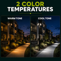 Solar LED Post Top Light w/ Timed Dimming - Dusk To Dawn - 3 Phase Dimming to Preserve Battery - Extremely Bright - Commercial Grade - 40 Watt - 4000 Lumen Output - Warm White/Daylight Color Switchable