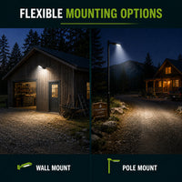 LED Dusk to Dawn Outdoor Solar Lights - Post or Wall Mounted - Choose from Multiple Wattages