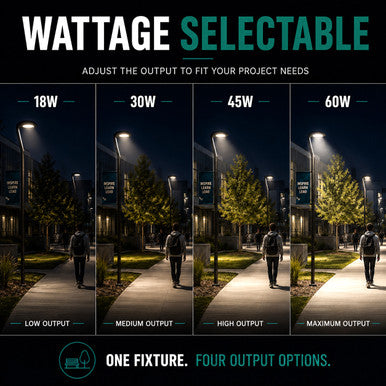 LED Round Area Flood Lights - Modern Commercial Grade Pole and Wall Lights - Different Wattages and Mounting Options Available