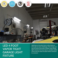 LED Vaportights - Commercial Grade Ceiling Light Fixtures -  Surface or Conduit Mounted - Choose Your Wattage, Color Temperature and Accessories