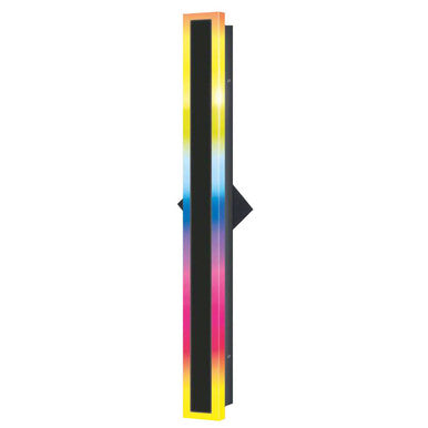 Decorative Edge Lit LED Wall Sconce - 48in.X3in. - 36 Watt - Max Lumens 1979 - RGB Color Selectable 27K-65K - 120-277V - Black Finish