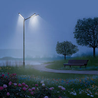 LED Tree Of Light - Single Arm 1 Light Configuration - 25 Watt 3125 Lumens - 120-277V - Color Temperature Selectable 30K/40K/50K - Bronze Finish