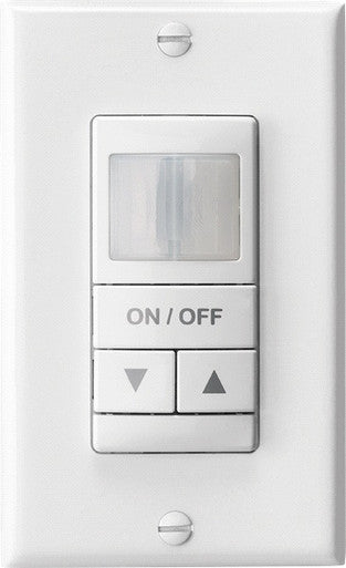 Wall Switch Sensor, Passive Dual Technology, Low Voltage, Raise/Lower Dimming, Gray