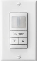 Wall Switch Sensor, Passive Dual Technology, Low Voltage, Raise/Lower Dimming, Gray