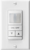 Wall Switch Sensor, Passive Dual Technology, Low Voltage, Raise/Lower Dimming, Gray