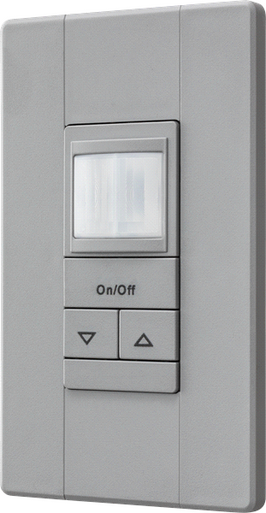 Aesthetic Wall Switch Occupancy Sensor, Passive Dual Technology, Low Voltage, Gray
