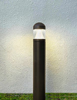 LED Bollard Light with Cone Reflector and Dome Head - Watt Selectable 12/16/22W - Color Selectable 30K/40K/50K - Bronze Finish