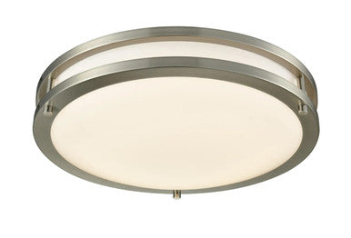 16 Inch LED Designer Flush Mount - 25 Watt - 1800 Lumens - Color Selectable 27K/30K/35K/40K/50K - 120V - Dimmable - Brushed Nickel