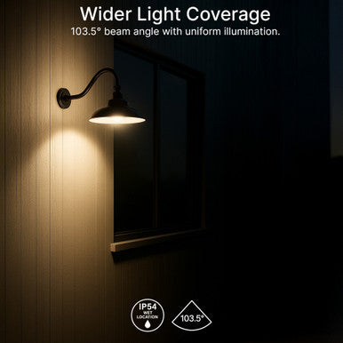 LED Outdoor Gooseneck Wall Lights - Large 40 Watts - 4800 Lumens - Color Selectable 30K/40K/50K - 120-277V - Integrated Photocell - Black Finish
