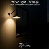 LED Outdoor Gooseneck Wall Lights - Large 40 Watts - 4800 Lumens - Color Selectable 30K/40K/50K - 120-277V - Integrated Photocell - Black Finish