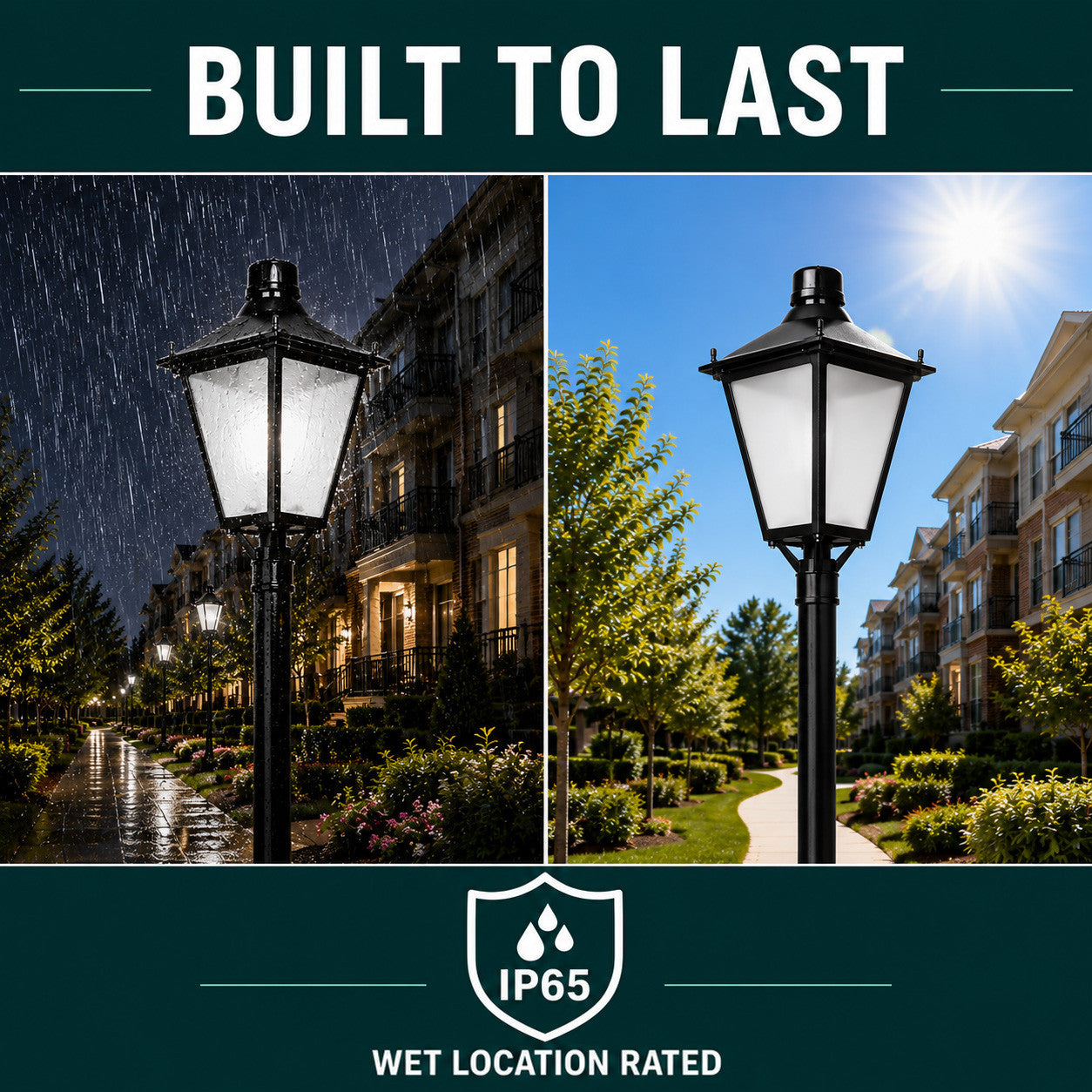 LED Decorative Post Light - 30 Watt - 3600 Lumens - Color Selectable 30K/40K/50K - 120-277V - Black - Fits Up to 3 Inch Pole Top