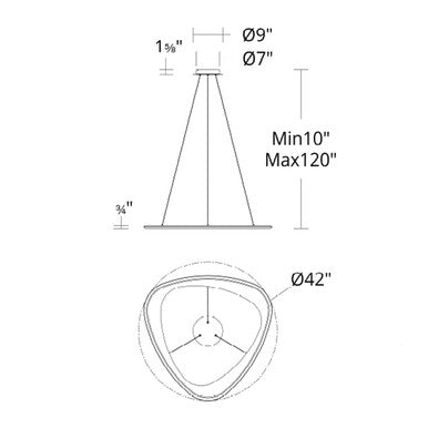 OYSTER 42IN PENDANT 4CCT 4000K - PD-41442-40-BC