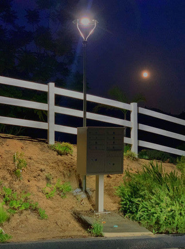 LED Solar Post Tops - Automated Pole Light Fixtures - Commercial Grade - Choose From Round Top or Dual Light Unit