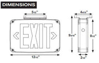 LED Wet Location Exit Signs - Commercial Exit Fixtures - 120-277V - Choose Your Letter and Housing Color