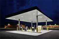 Petroleum Canopy, LED, Alo2, Switchable Cct- 3000K, 4000K, And 5000K, Flat Poly Clear Lens, 120-277V, White, Super Durable,