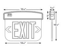 LED Plastic Edge Lit Exit Sign - White Canopy Surface Mount with White Panel and Green Lettering - With Battery Back-Up