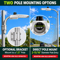 150 Watt LED Dusk To Dawn Light With Photocell - 20000 Lumens - 5000K Daylight - 120-277V - Silver Finish