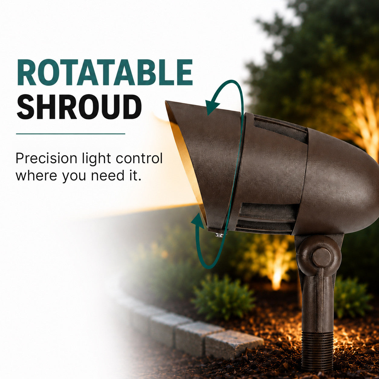 15 Watt RGBW LED Landscape Bullet Light with Knuckle Mount - Integrated LED - 720 Lumens - 120-277V