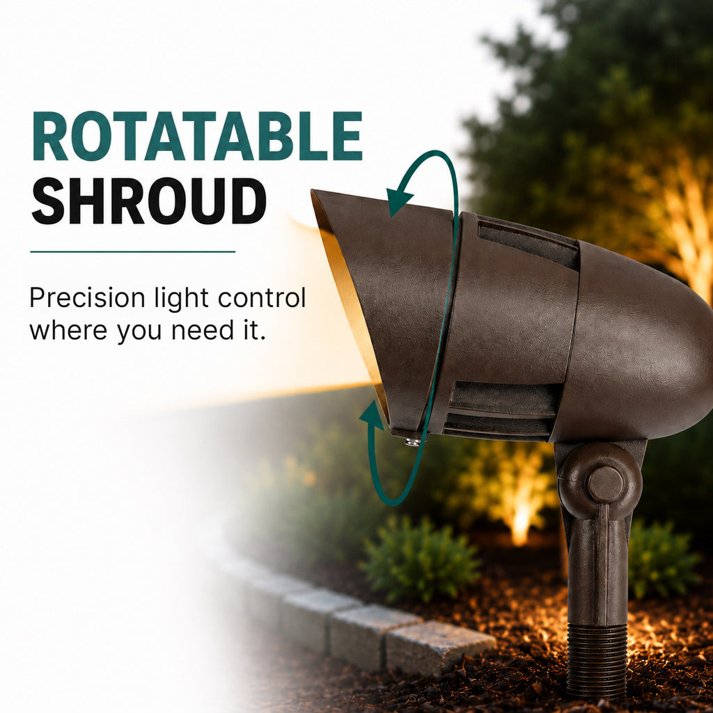 15 Watt RGBW LED Landscape Bullet Light with Knuckle Mount - Integrated LED - 720 Lumens - 120-277V