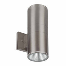 30 Watt LED Sconce Cylinder - 2400 Lumens - Color Selectable 30K/40K/50K - 120V - Brushed Nickel Finish - Dimmable Up/Down Light