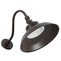 LED Outdoor Gooseneck Wall Lights - Large 40 Watts - 4800 Lumens - Color Selectable 30K/40K/50K - 120-277V - Integrated Photocell - Bronze Finish