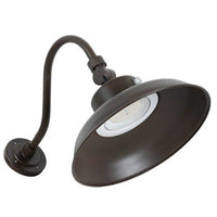 LED Outdoor Gooseneck Wall Lights - Large 40 Watts - 4800 Lumens - Color Selectable 30K/40K/50K - 120-277V - Integrated Photocell - Bronze Finish