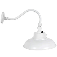 LED Outdoor Gooseneck Wall Lights - Large 40 Watts - 4800 Lumens - Color Selectable 30K/40K/50K - 120-277V - Integrated Photocell - White Finish