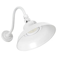 LED Outdoor Gooseneck Wall Lights - Large 40 Watts - 4800 Lumens - Color Selectable 30K/40K/50K - 120-277V - Integrated Photocell - White Finish