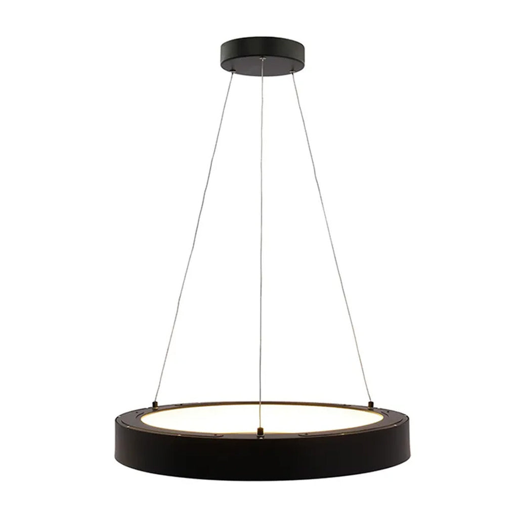 LED Hollow Circle Pendant - 24 Inch - Up-Down Light - 40 Watt - Color Selectable 27K/30K/35K/40K/50K - 120-277V - Black Finish