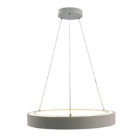 LED Hollow Circle Pendant - 24 Inch - Up-Down Light - 40 Watt - Color Selectable 27K/30K/35K/40K/50K - 120-277V - White Finish