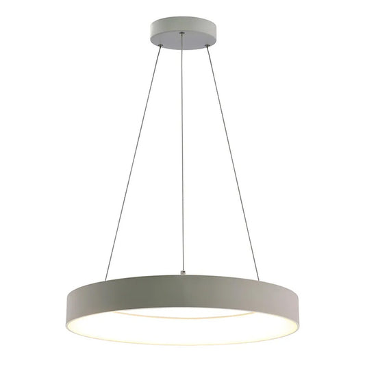 LED Hollow Circle Pendant - 24 Inch - Up-Down Light - 40 Watt - Color Selectable 27K/30K/35K/40K/50K - 120-277V - White Finish