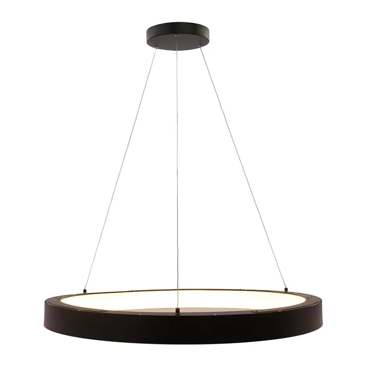 LED Hollow Circle Pendant - 36 Inch - Up-Down Light - 80 Watt - Color Selectable 27K/30K/35K/40K/50K - 120-277V - Black Finish