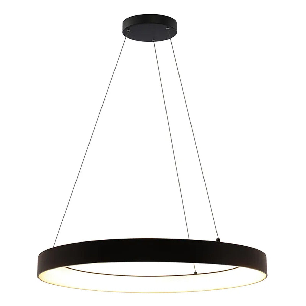 LED Hollow Circle Pendant - 36 Inch - Up-Down Light - 80 Watt - Color Selectable 27K/30K/35K/40K/50K - 120-277V - Black Finish