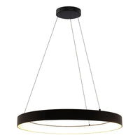 LED Hollow Circle Pendant - 36 Inch - Up-Down Light - 80 Watt - Color Selectable 27K/30K/35K/40K/50K - 120-277V - Black Finish