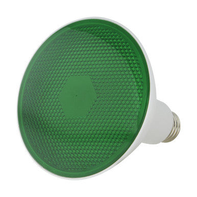 Green LED PAR38 Bulb - 11.5 Watt - E26 Medium Base - 120V - Dimmable - Wet Rated