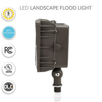 45 Watt LED Landscape Flood Light - Knuckle Mount - 6000 Lumens - 5000K Daylight - 120-277V - Bronze Finish