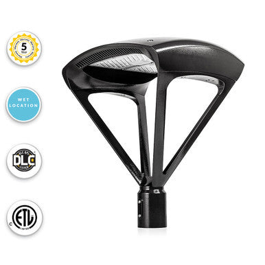 LED Modern Pole Light - 150 Watt - 19500 Lumens - 5000K Daylight - 120-277V - Bronze - Fits Up to 2.5 Inch Pole Top