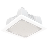 Recessed Canopy,LED,ALO2,5000K ,90CRI,Symmetric Frost Lens,120-277V,11.5IN Square Bezel,White, super durable