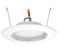 6 Inch LED Recessed Downlight With Baffle Trim- 10 Watt - 1000 Lumens - Color Selectable 27K/30K/40K/50K/65K - 120V - Recessed Can Required - Dimmable
