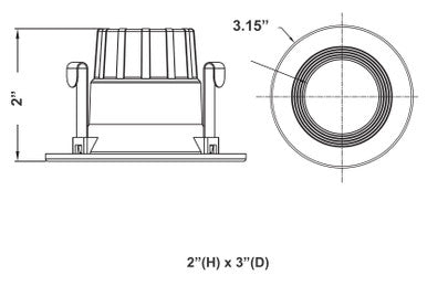 2 Inch Recessed Can Retrofit - 7 Watts - 600 Lumens - Color Selectable 27K/30K/35K/40K/50K - 120V - Smooth Trim - Recessed Can Required - Dimmable