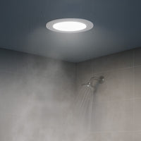 LED 6 Inch  Wafer Downlight Retrofit- E26 Adapter Included - 10 Watts - Color Temperature Selectable 27K/30K/35K/40K/50K - 120V - Flat Trim - Recessed Can Required