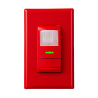 Aesthetic Wall Switch Occupancy Sensor, Passive Dual Technology, Low Voltage, Red