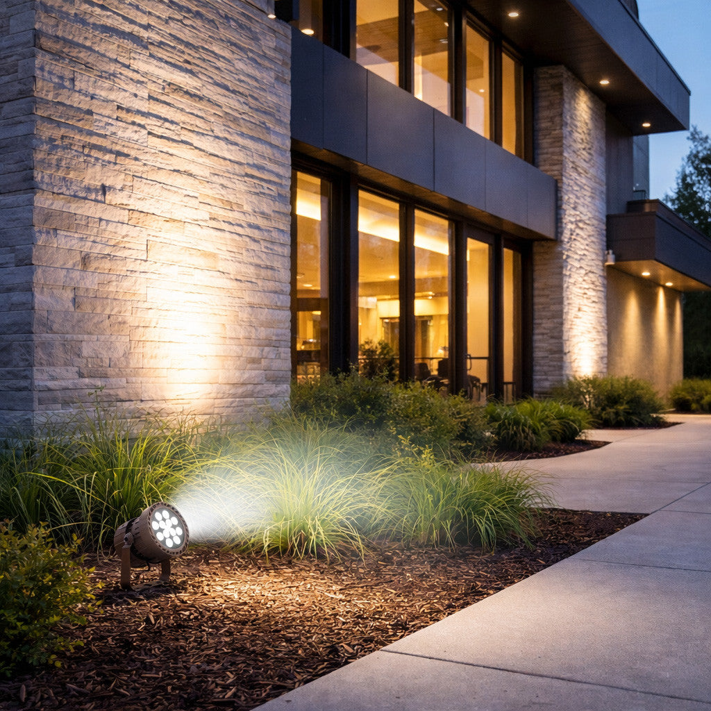 RGBW Color Changing LED Flood Light Bronze Round Fixture 36W App Controlled