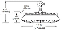 UFO LED High Bay Light - 150/120/90/60 Watt Selectable - 24000 Max Lumens - 110-277V - 5000K Daylight - 0-10V Dimmable - Black Finish