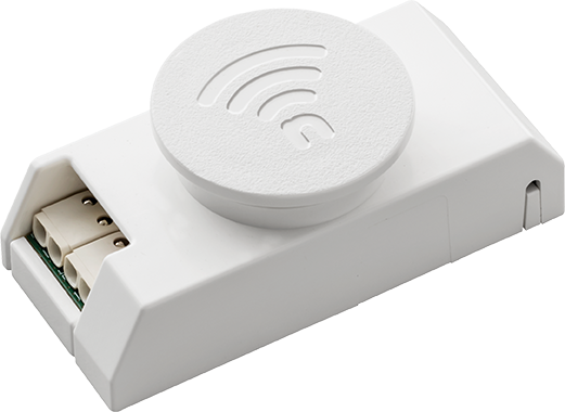 Networked Nlight Air Wireless Adaptor, EldoLED Digital Dimming Interface Module, LEDcode Powered, Emergency Operation, 90 Degree Angle, Generation Two,